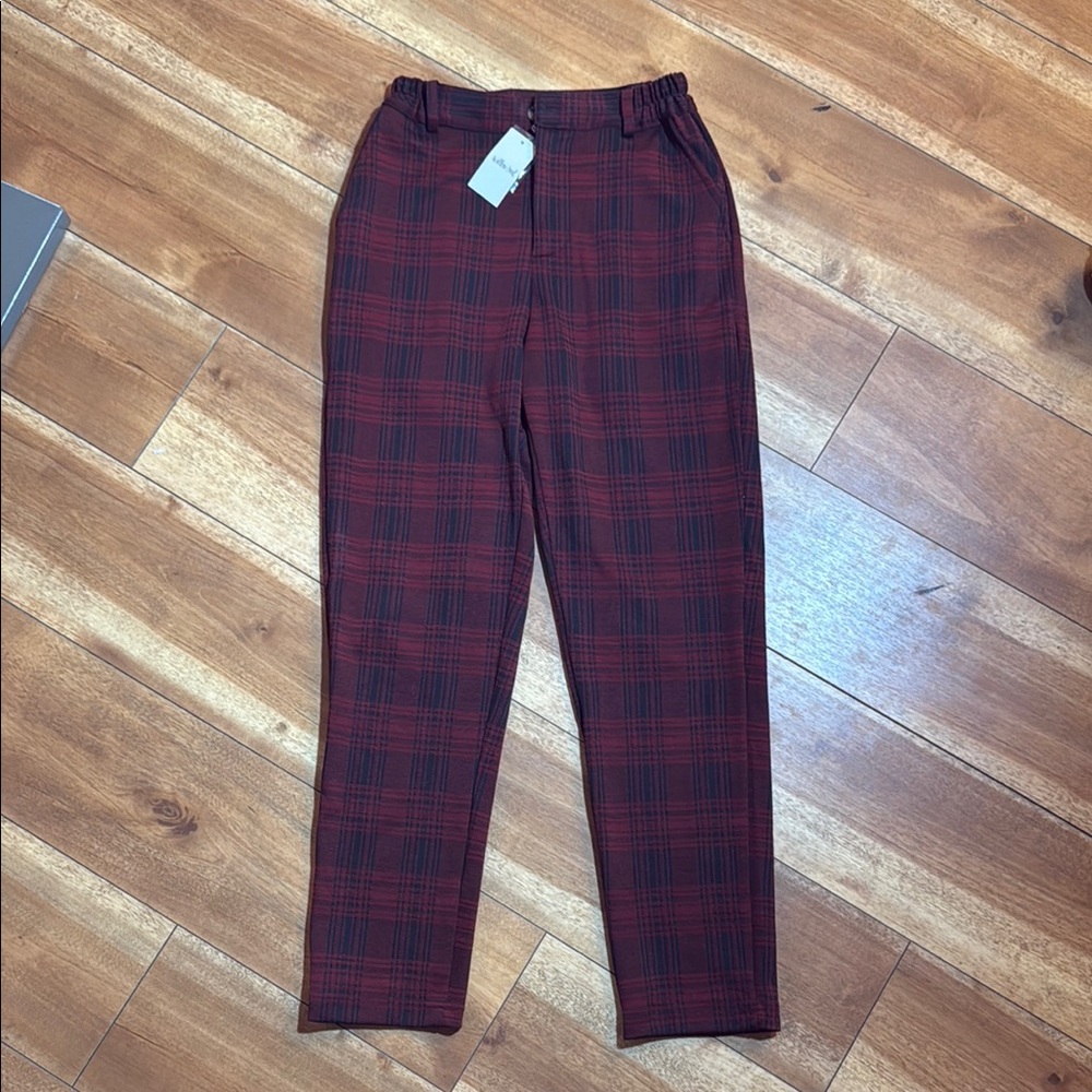 Red and Black Plaid Pants